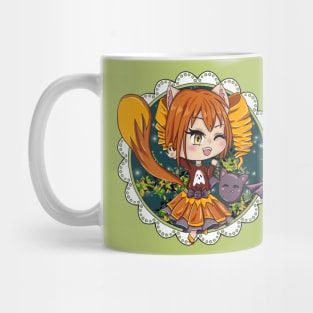 Kawaii Halloween Chibi Fox with a bat Mug